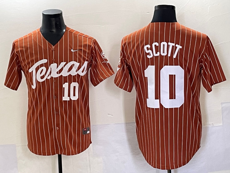 Men Texas Longhorns #10 Scott brown Nike joint Name NCAA 2025 Jersey style 29